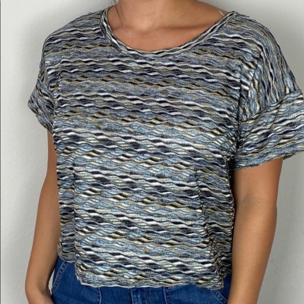 Free People Patterned Top Scoop Neck Size M - Picture 5 of 5